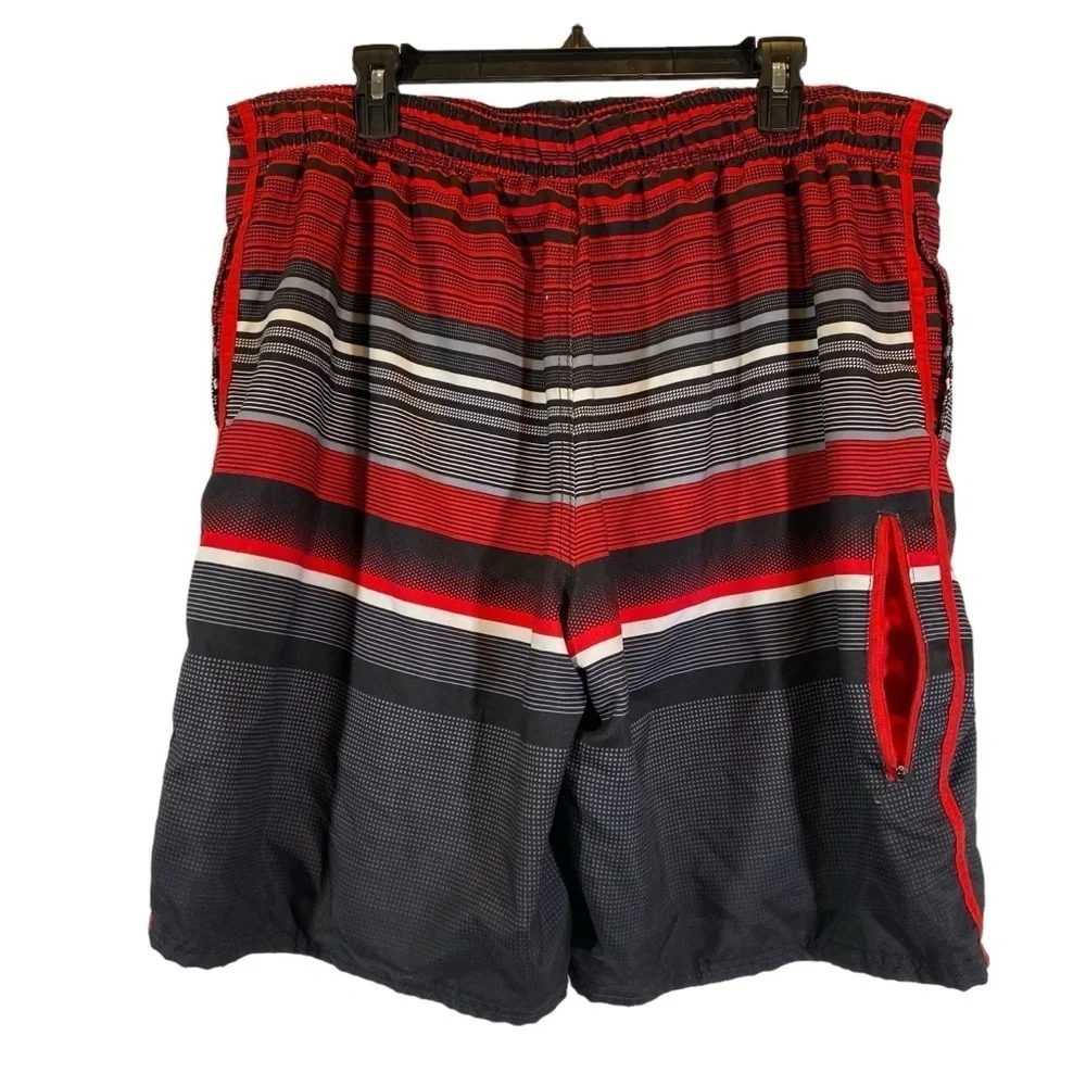 OCEAN PACIFIC OP Board shorts swim trunks mesh men's XL(40-42) Pockets Red Black